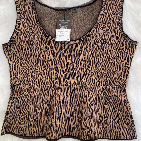 Maxwell Made Leopard Print Knit Corset Sleeveless Top NWT Women's Size Medium - Picture 7 of 11